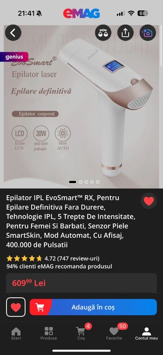 Vand Epilator IPL EvoSmart™ RX