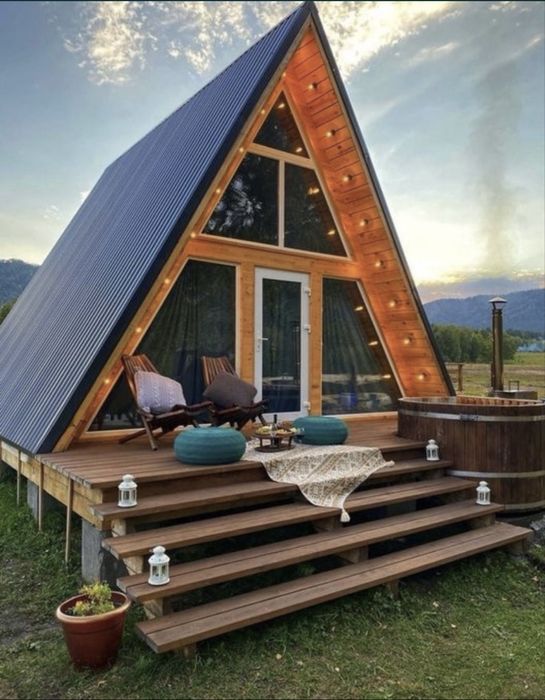 Cabane tip A frame , acceptam variante auto