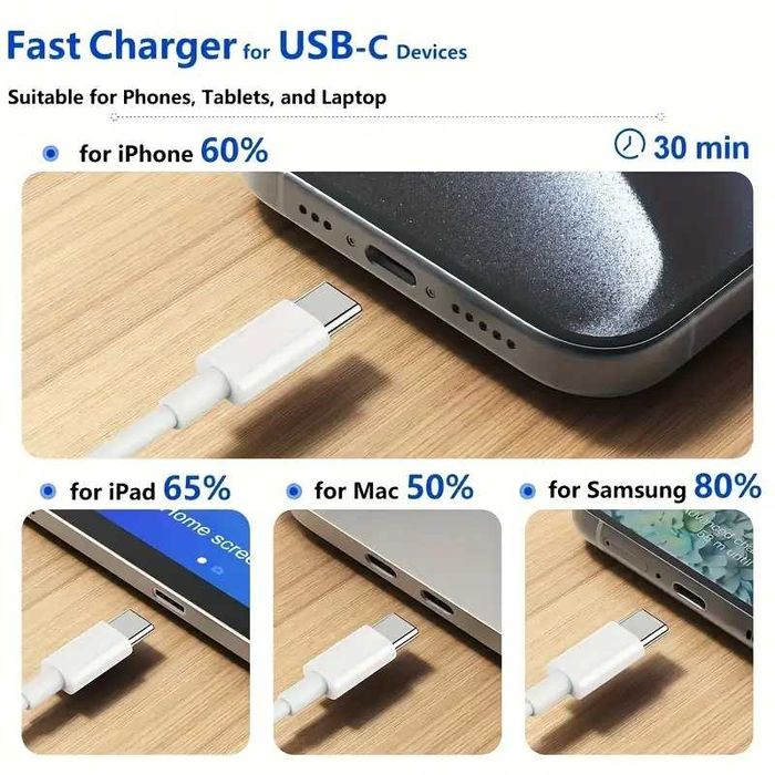 PC Бързо зареждащи USB към Type-C в пакет от 10 броя 6A* 120W/66W//25W