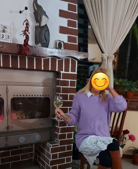 дълъг плетен пуловер Asos тип рокля с дантела