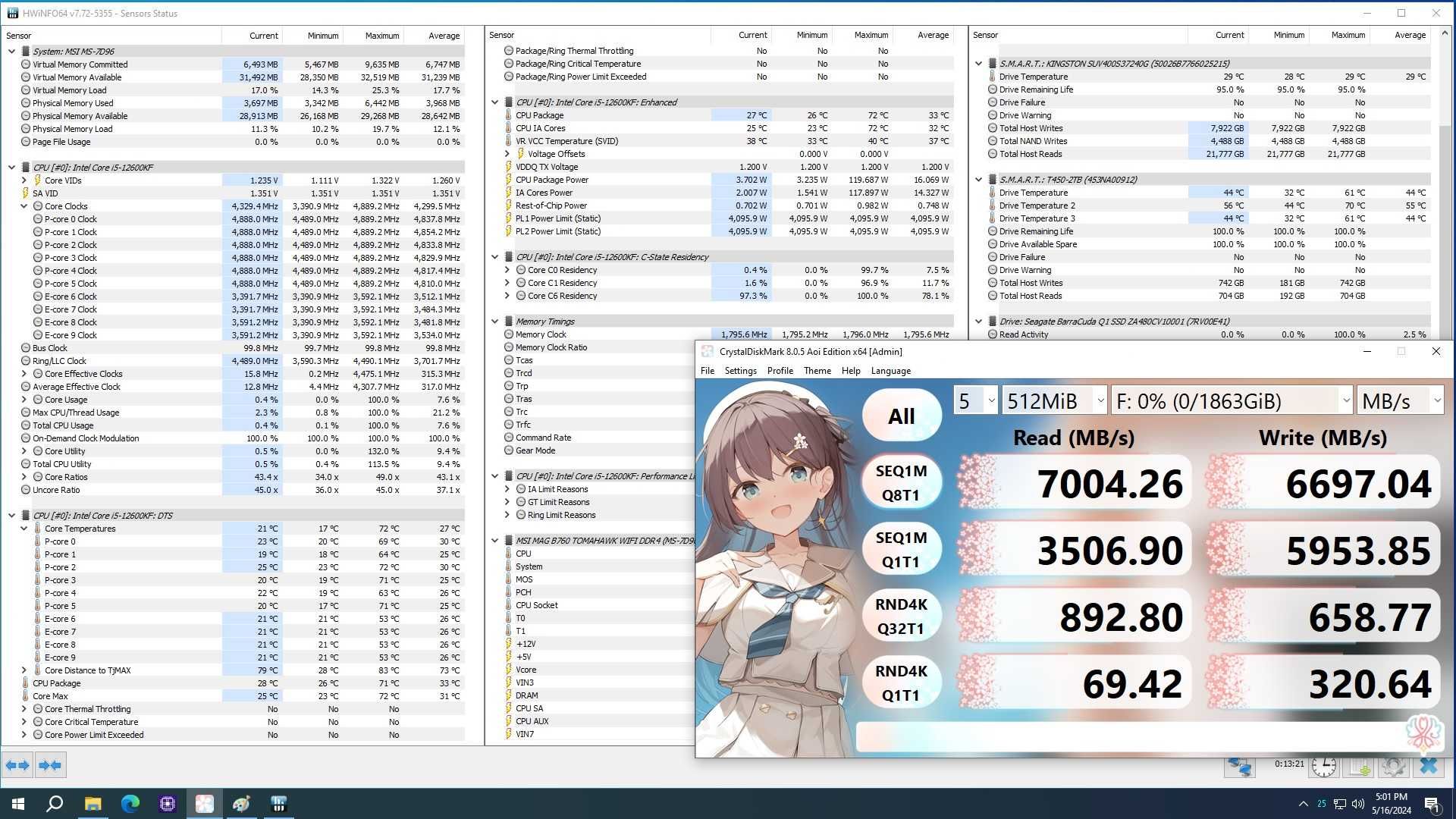 НОВ 2TB M.2 Pci-e 4.0 NVMe диск Teracle GEN4 T450 , скорост 7400 MB/s