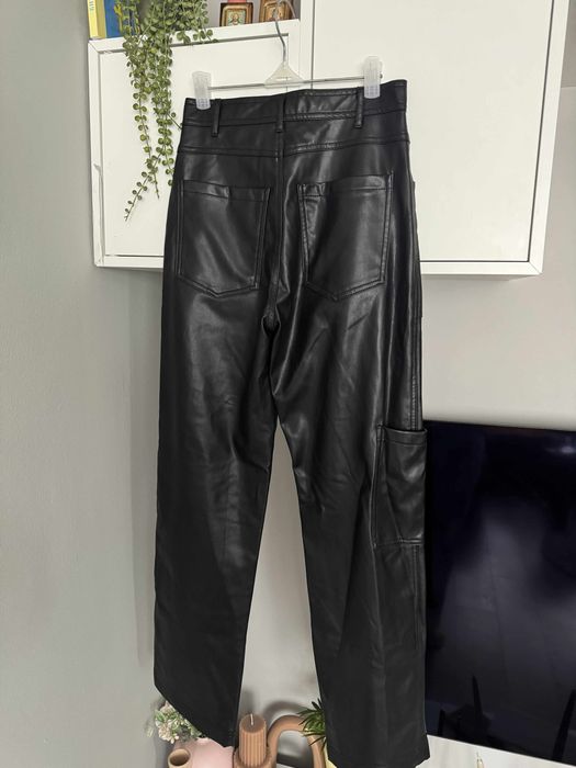Кожен панталон ZARA черен