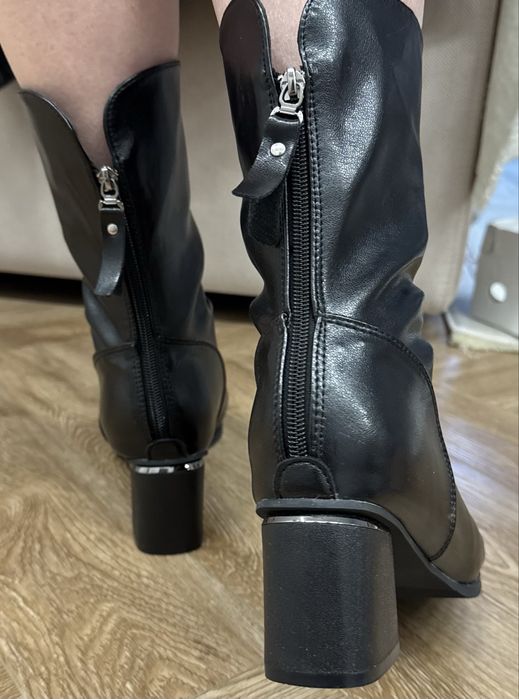 Сапоги, черные, демисезонные