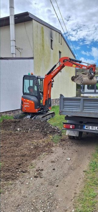 Execut lucrari cu Miniexcavator,Încărcător frontal bobcat,Basculanta