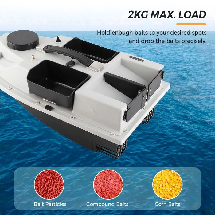 Лодка за захранка с GPS Flytec D19 – Бяла, 12000 mAh, 4 контейнера