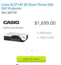 Videoproiector Laser Short throw 3D+Mini PC+ Mouse Casio XJ-ST145
