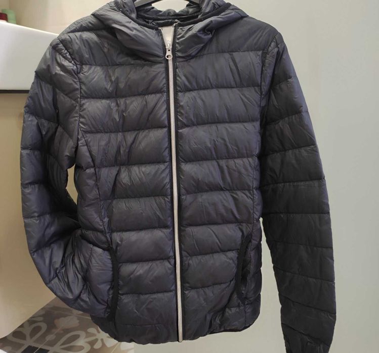Дамско пухено черно яке с качулка, пухенка, Ultra Light Down Jacket