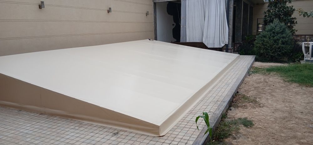 Капсула установка прозрачный салафан тент баннер бассейн банер