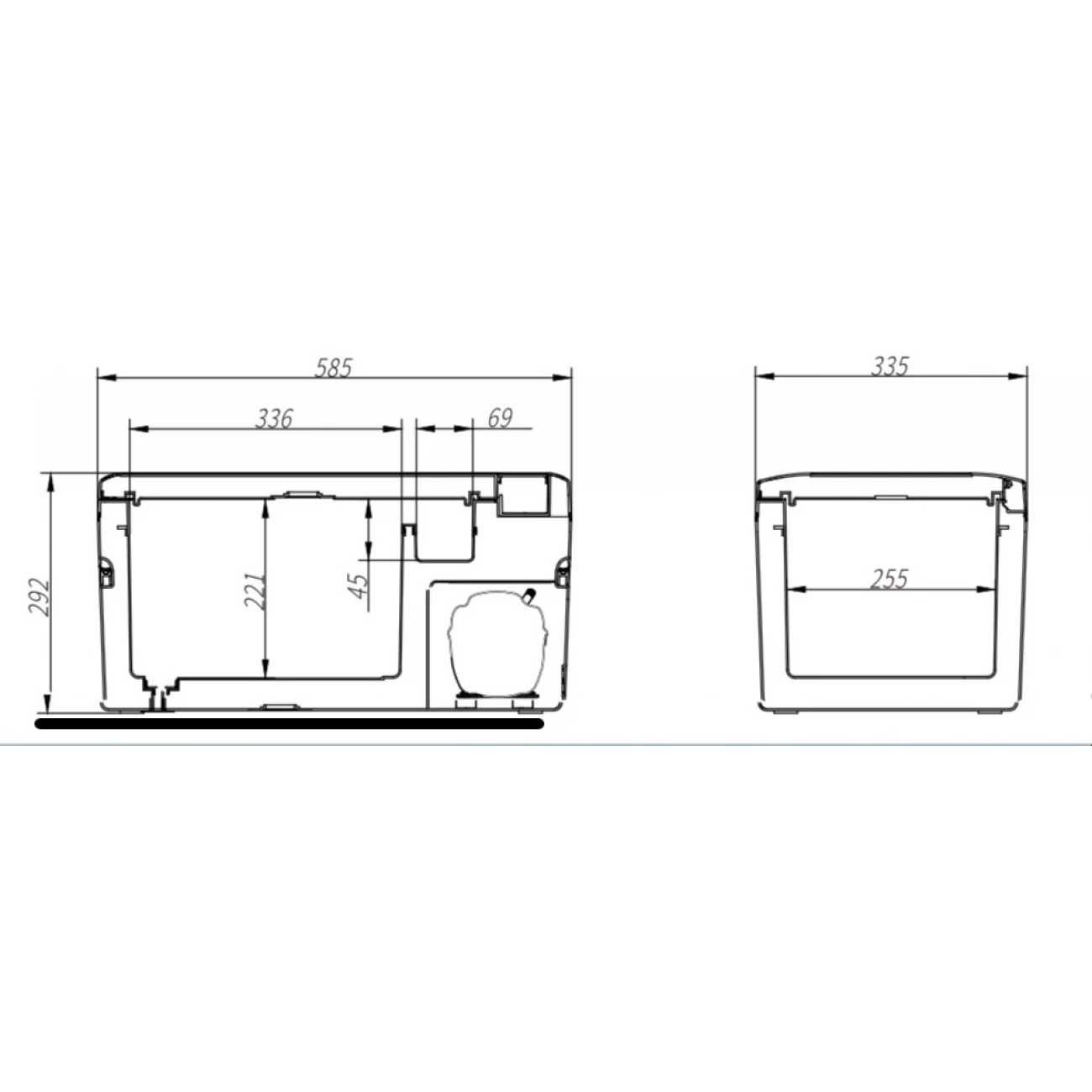 Frigider auto DenisNetwork™ 18l, dube, spații mici, congelare, 12/24V