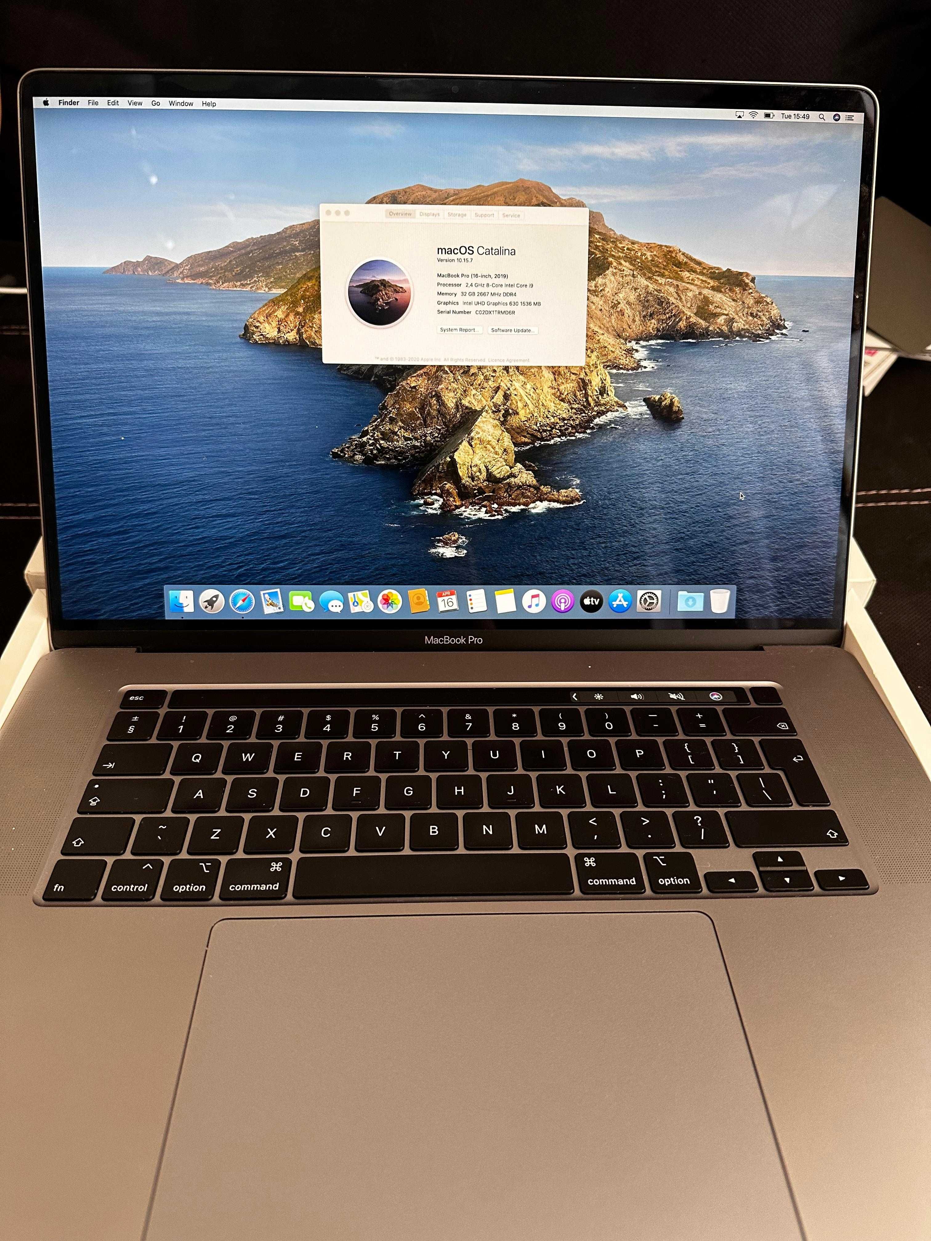 MacBook Pro 16" Intel i9, 32gb RAM, 512gb SSD