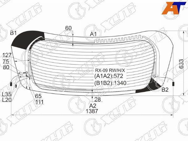 Стекло заднее с обогревом LEXUS RX270/330/350/450H 09-15 Lexus Rx 270