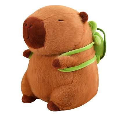 Плюшена играчка Капибара с раница костенурка, 20-110см