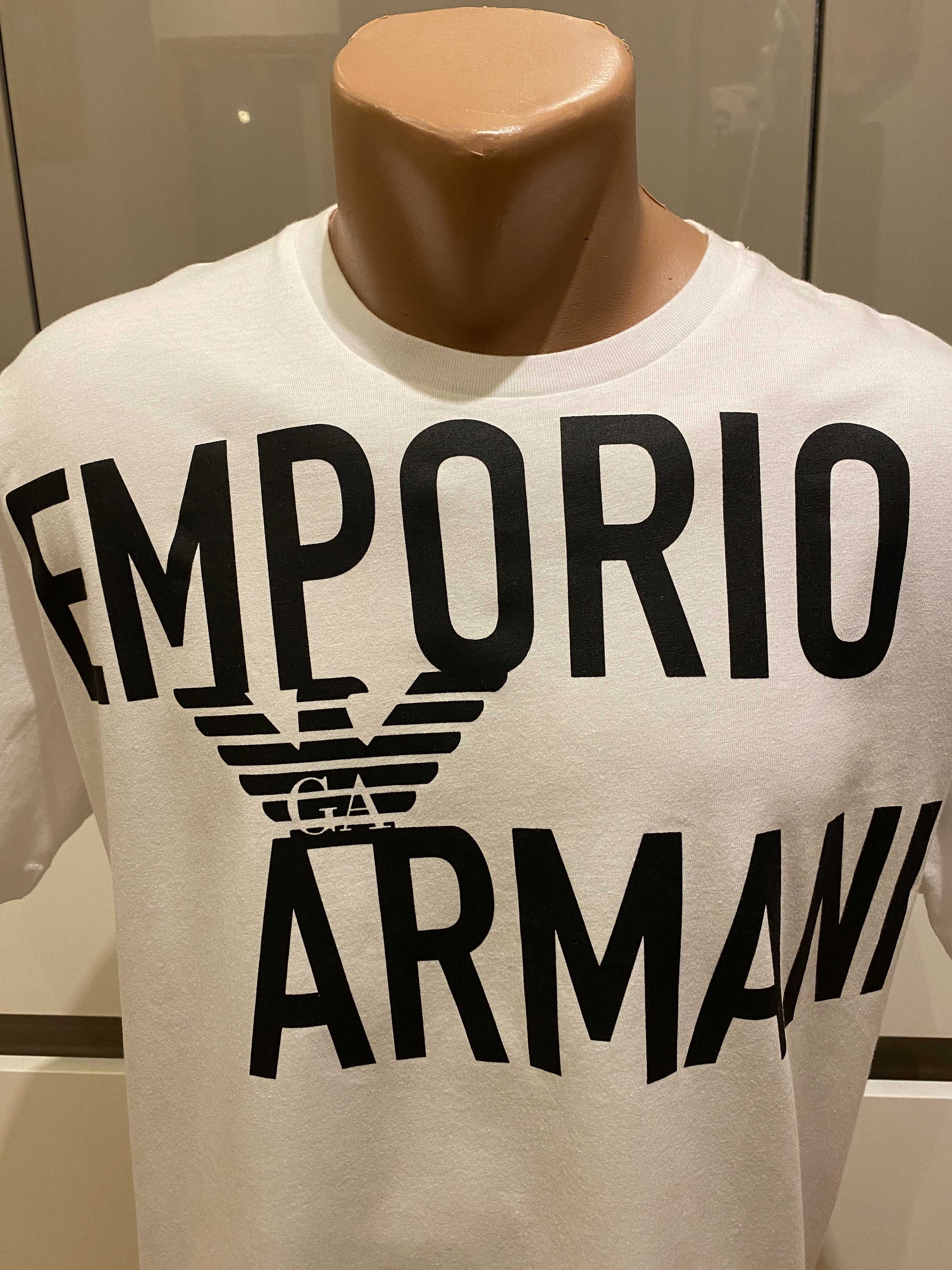 Оригинална тениска EMPORIO ARMANI, бяла, размери: M, XL и XXL