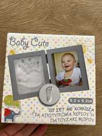 Baby cute, бебешка рамка с пръстов отпечатък