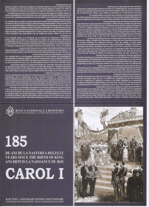 Romania 100 Lei 2024 - Carol I (Polimer , Folder BNR) P-127 UNC !!!