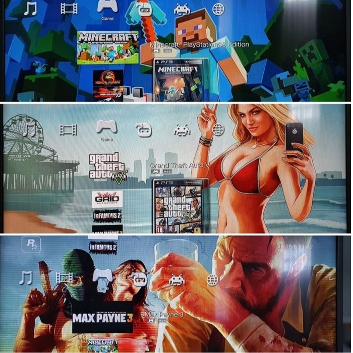 PlayStation 3 Slim Full Fifa19 M Kombat GTA5 Minecraft Spiderman Nfs