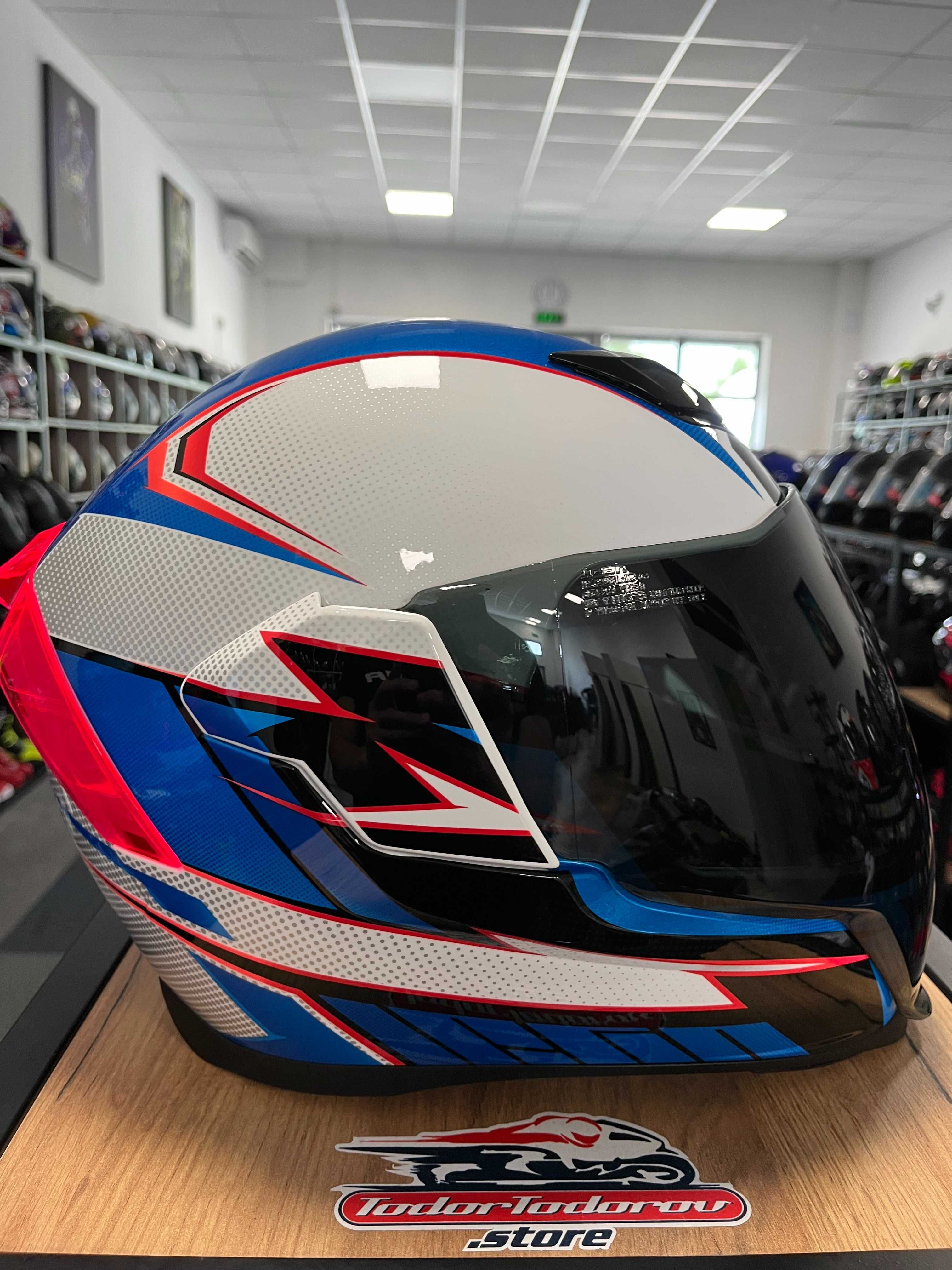 Мото каска ICON AIRFLITE ULTRA BOLT GLORY GLOSS,M 57-58см. два визьора
