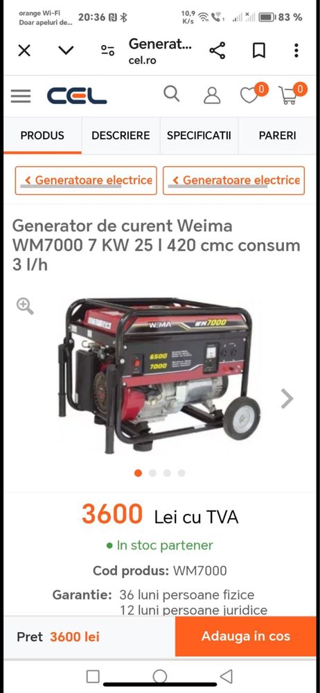 Genwrator de curent  wm7kw25