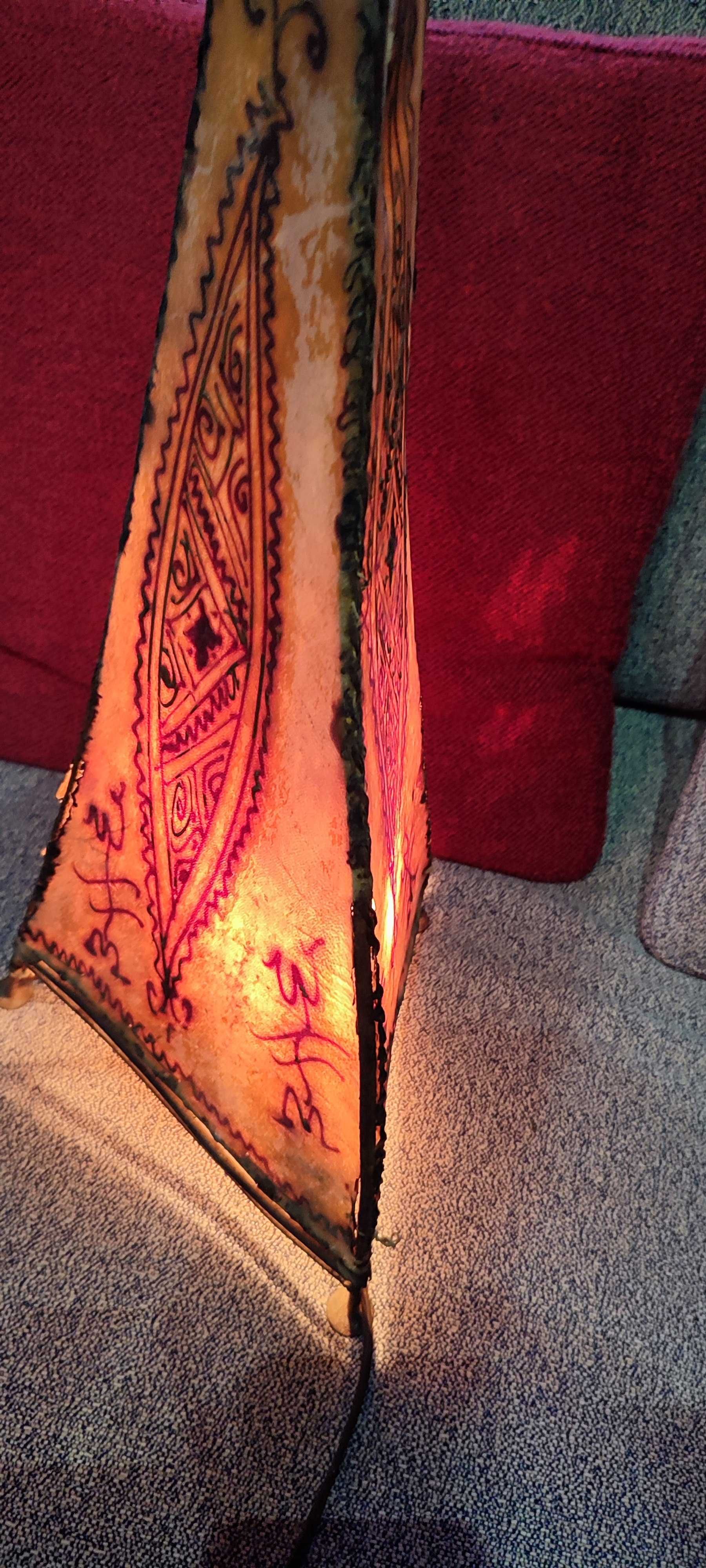 Lampa traditionala marocana metal si piele.
