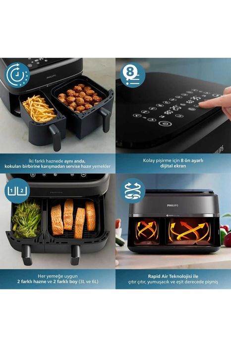 Фритюрница аэрогриль  9 л  PHILIPS 3000 Series NA350/00