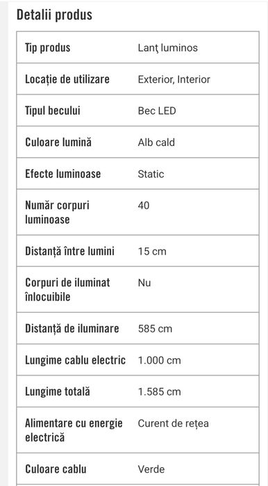 Instalație Alb cald
