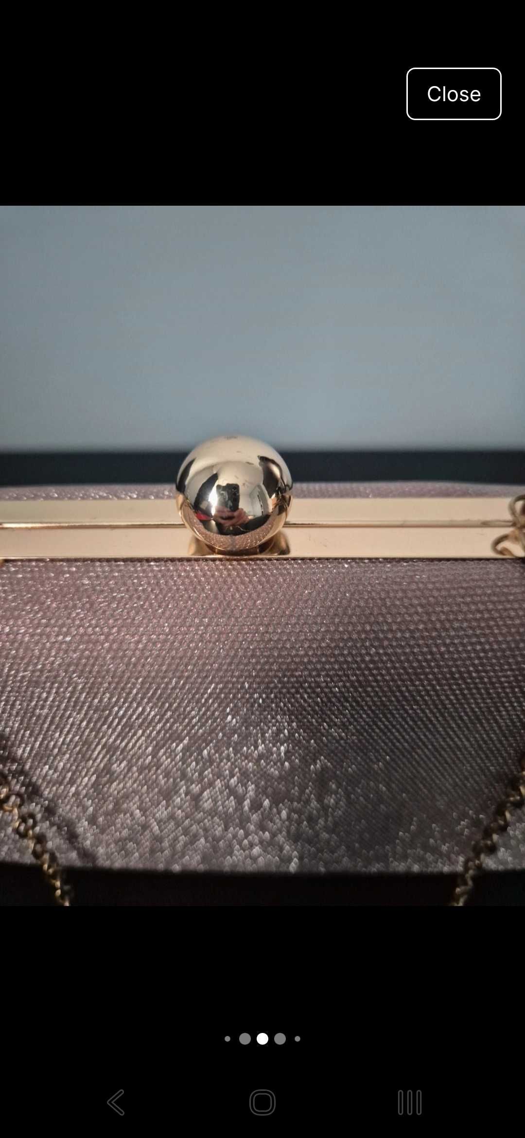 Clutch elegant cu fir roz lucios