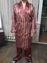 Мужская пижама из элегантного шёлка, размер XL, новая