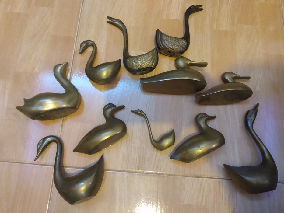 11 rate, gaste si lebede din alama, de colectie, vintage
