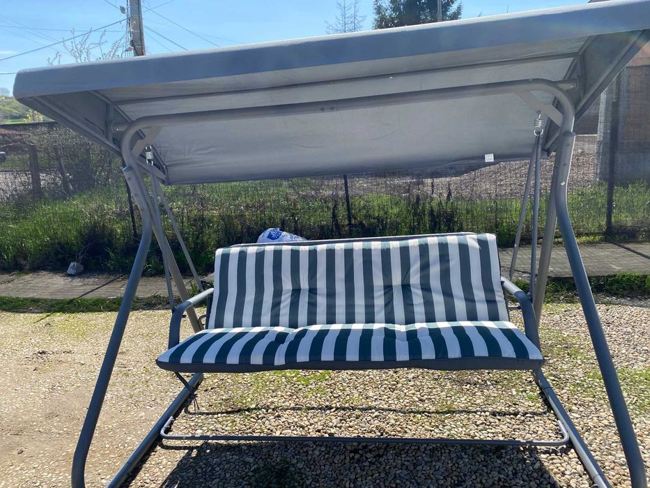 Balansoar gri 3 locuri, 200kg, 205x130x165cm, confort