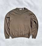 Pulover barbati Calvin Klein Golf lana merino maro oldmoney marimea L