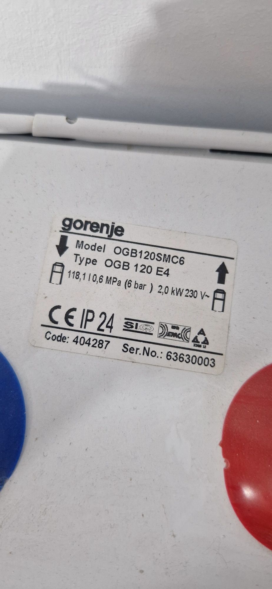 Boiler electric Gorenje OGB120SMC6, 120 litri, Alb