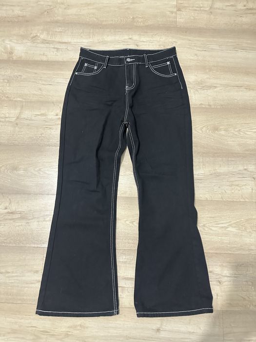 черные клеш джинсы