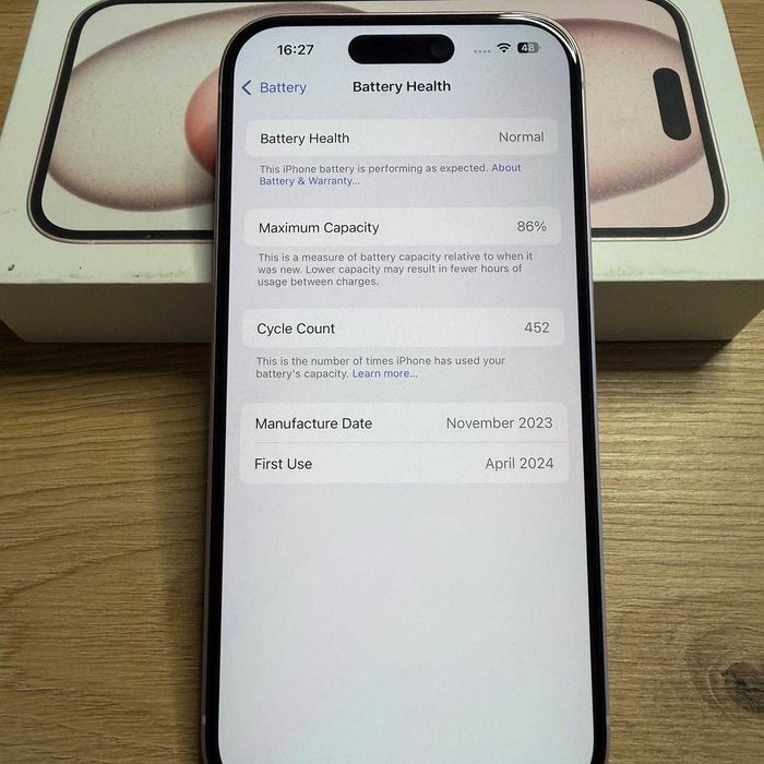 Telefon APPLE iPhone 15, 256GB, Pink - extra garantie 2 ani, ca nou