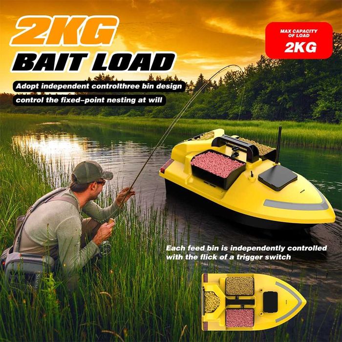 Barca cu momeala de pescuit GPS, , functie de intoarcere automata,