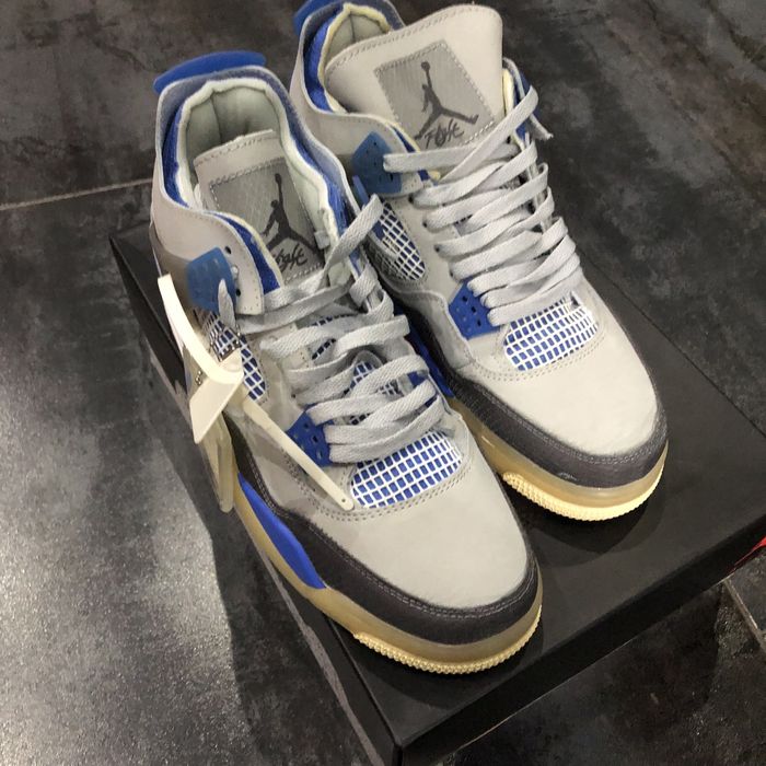 Air Jordan 4 Retro Off White Millitary Blue - 45