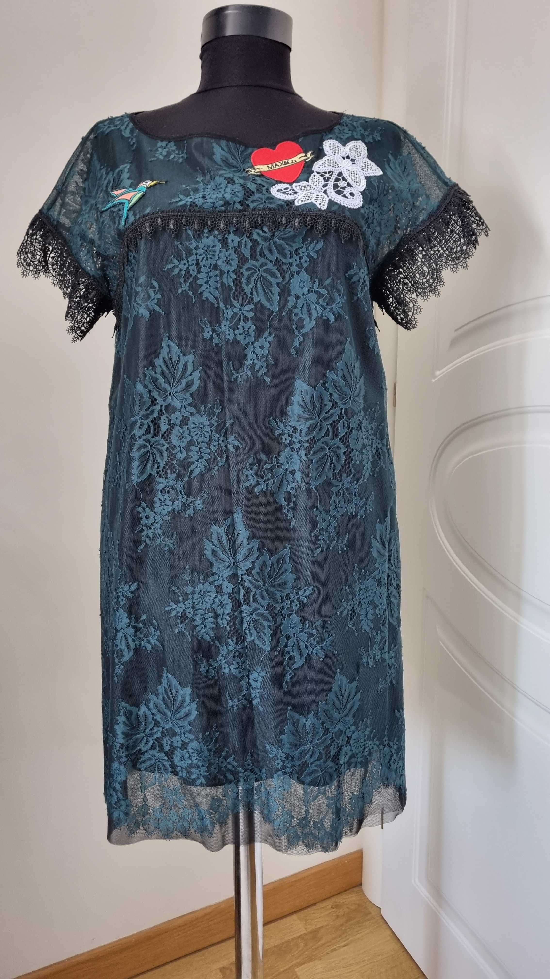 Rochie Max&CO noua din dantela verde ,masura 40IT