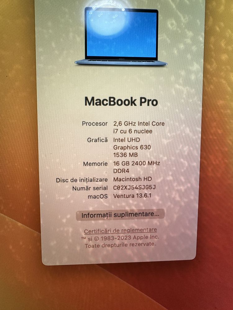 Macbook Pro i7 TochBar /2019