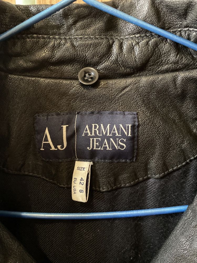 Кожанная куртка косуха Armani