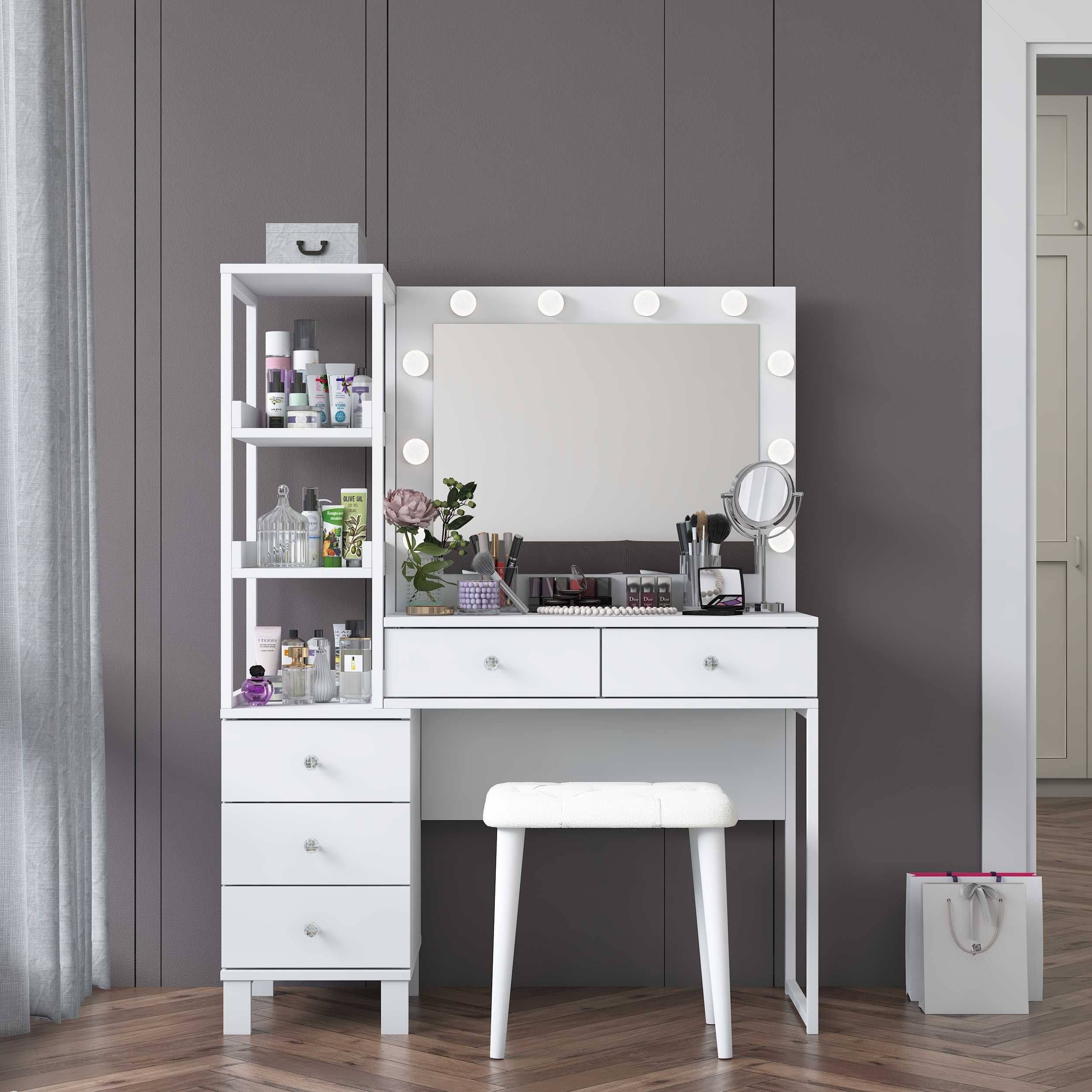 Тоалетка с Огледало и LED Осветление Puzzle-home 3852