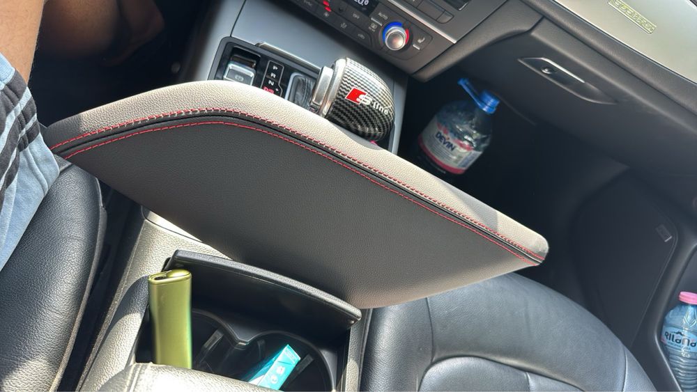 Капаци за централна конзола кожа с червен шев НОВИ !!! AUDI A6 C7/A7