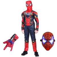 Costum Iron Spiderman IdeallStore®, New Era, 7-9 ani, ventuze si masca