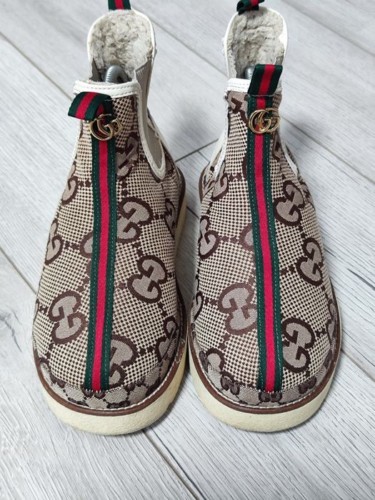 Ghete îmblănite pentru femei, model inspirat de designul Gucci, mărime