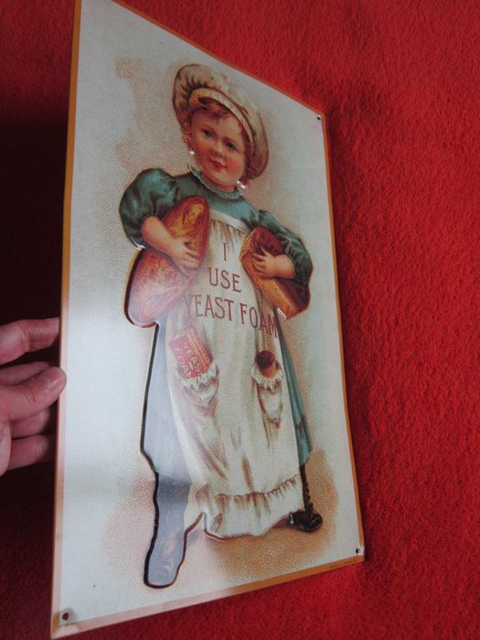 cadou rar Reclama metalica vintage Prajituri Paine Drojdie