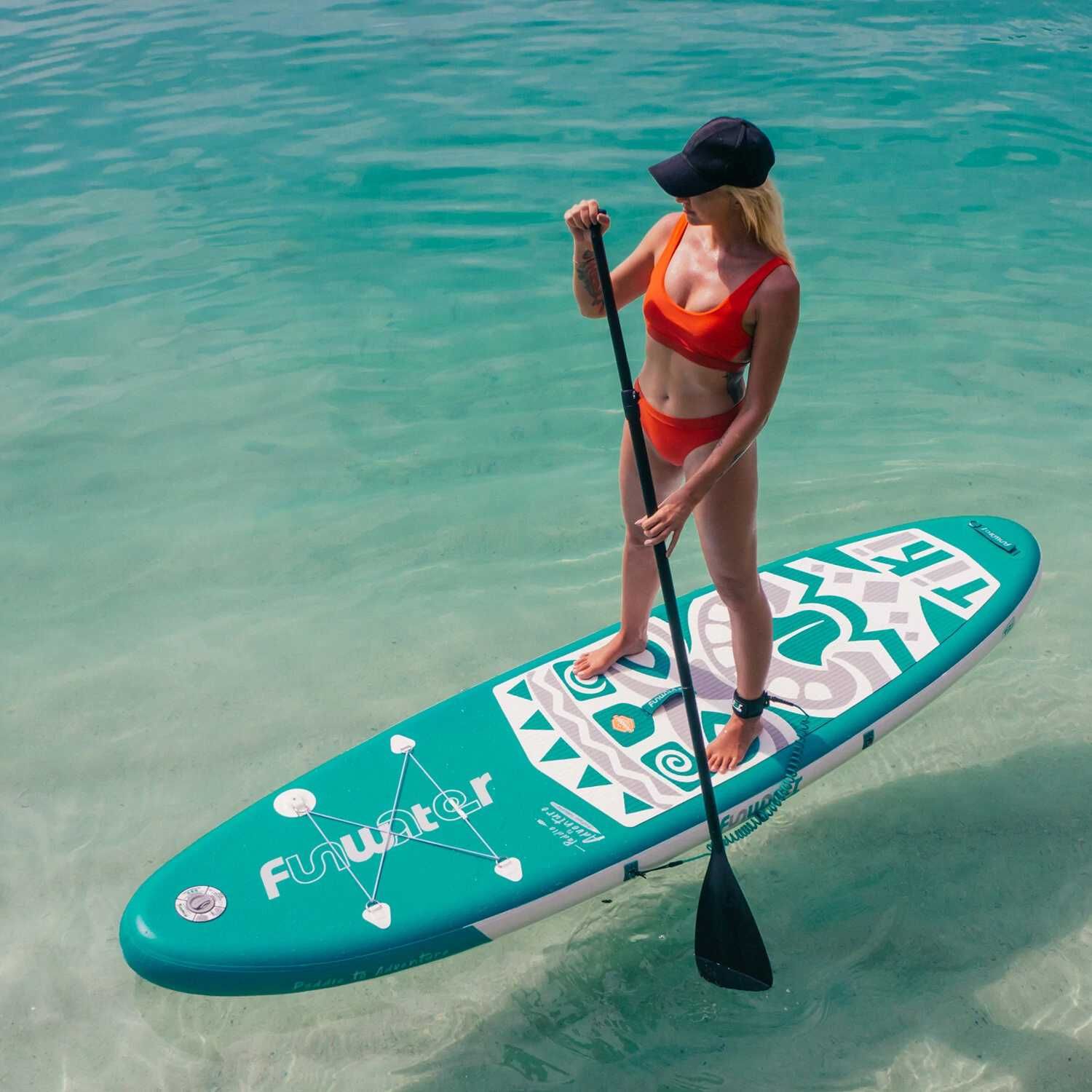 Надуваем падълборд FunWater TIKI paddle board SUP НОВ в кашон