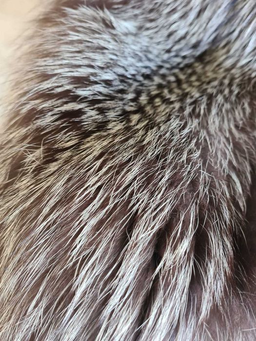 Blana lux Italia vulpe naturala super dama argintie bogata haina lunga