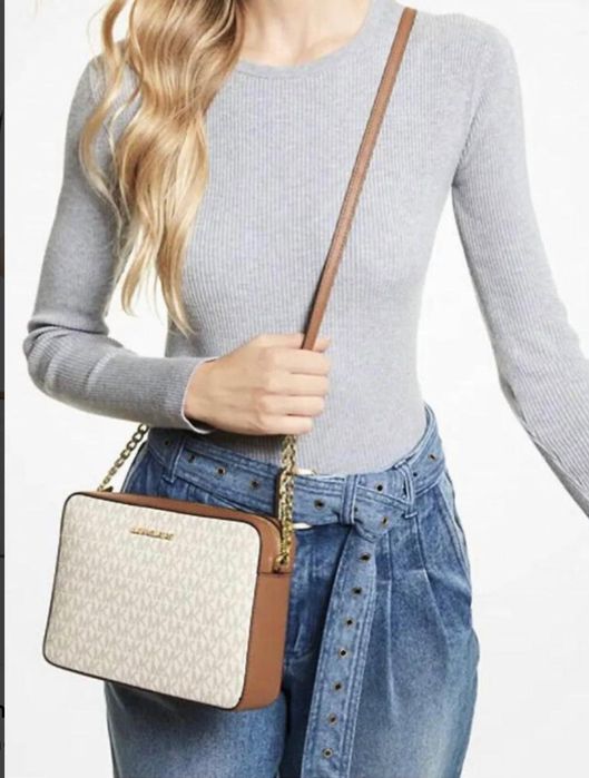 Дамска чанта Michael Kors Jet black Vanilla