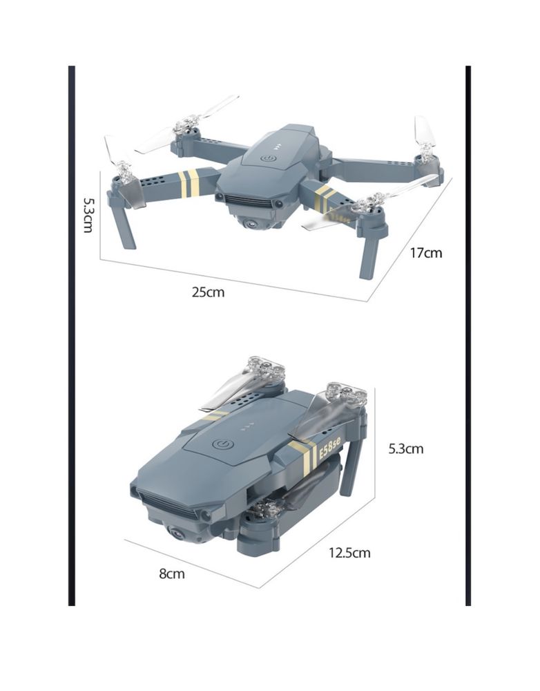 Drona Quadcopter cu telecomanda 3.600WiFi App, HD 480P, l