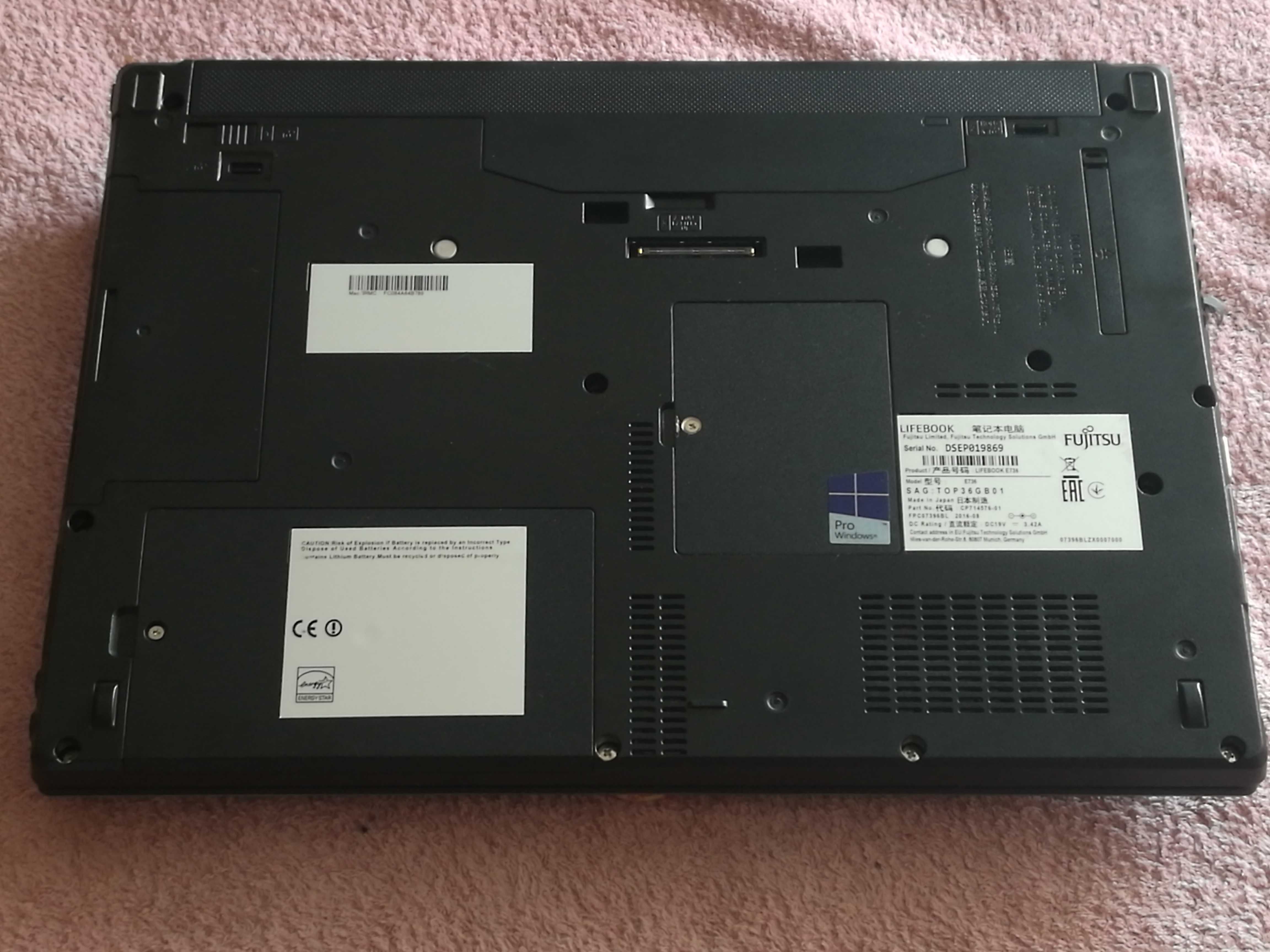Fujitsu LifeBook E736 i5-6300U 2,5GHz la 3 GHz Turbo 8GB M2 512GB vPRO