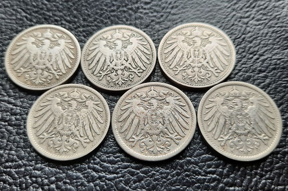 Стара монета/и 10 пфенига 1900,1901,1906,1907 и 1908 г. Германия