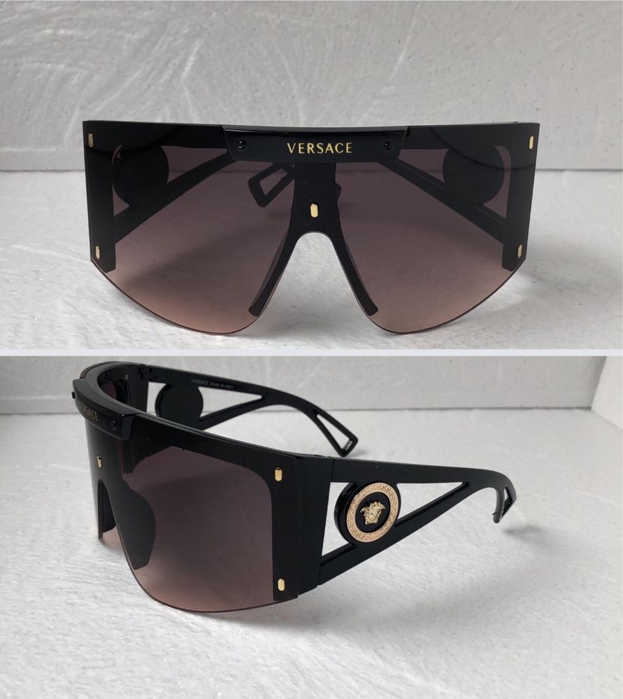 Versace Мъжки Дамски слънчеви очила маска черни бели розови VE 4393